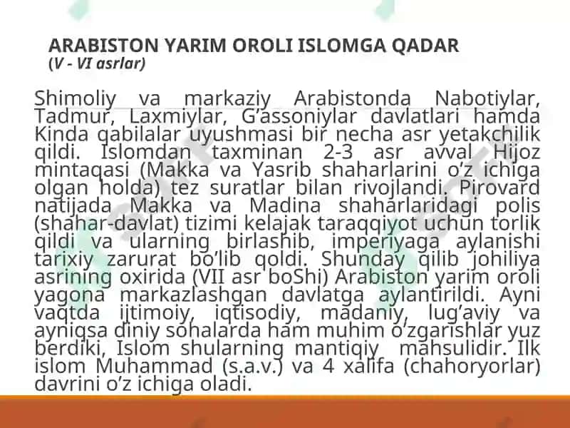 ISLOM DINI TARIXI    Ислом дини тарихи 2