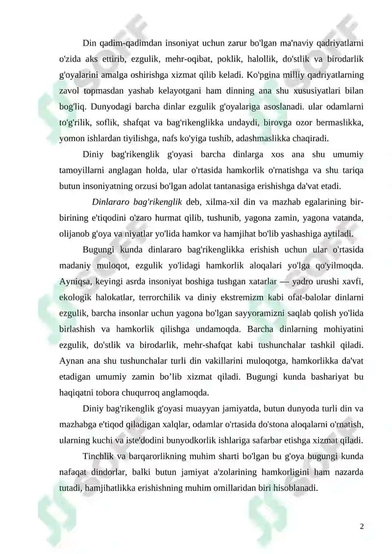 Dinlararo bag’rikenglik tolirantlik 2