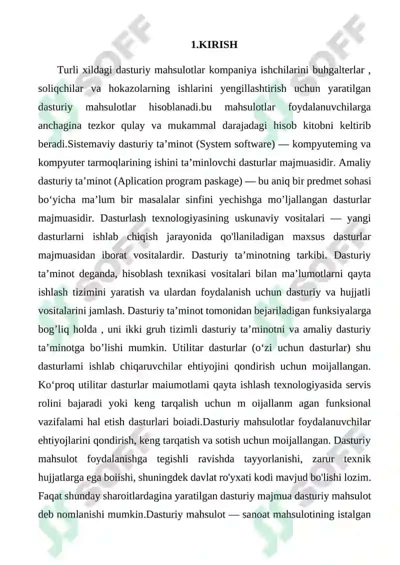 Iqtisodiyotda qo`llaniladigan amaliy dasturiy mahsulotlar 2