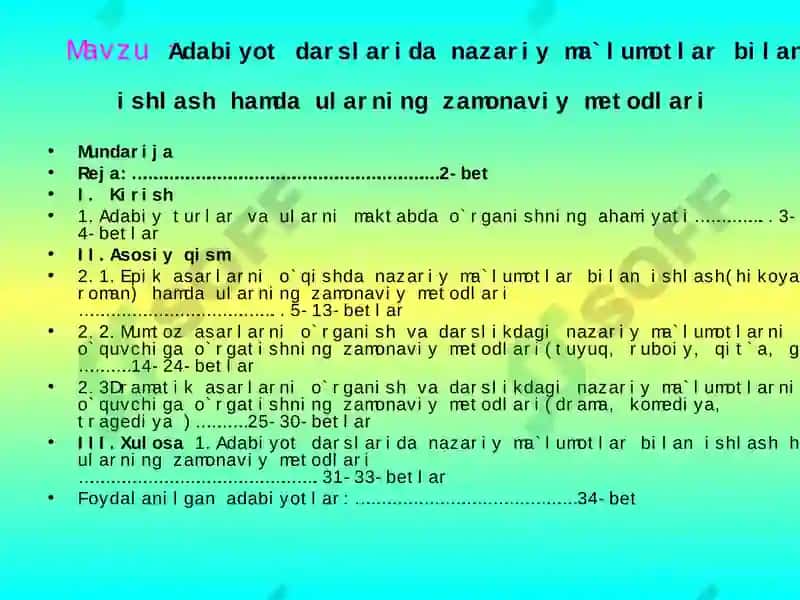 XTXQTMOXM Ona tili adabiyot fani yo`nalishi 2