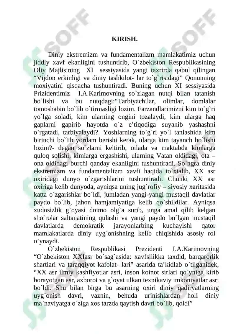 Diniy Bag'rikenglik va Milliy Totuvlik 2