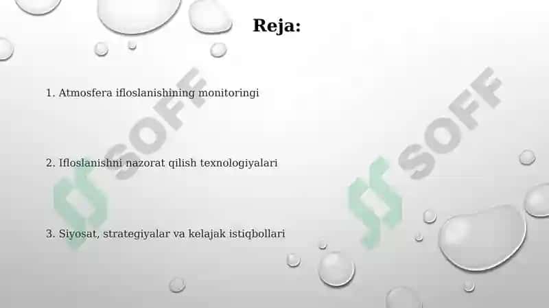 Shahar atmosferasining monitoringi va nazorati 2