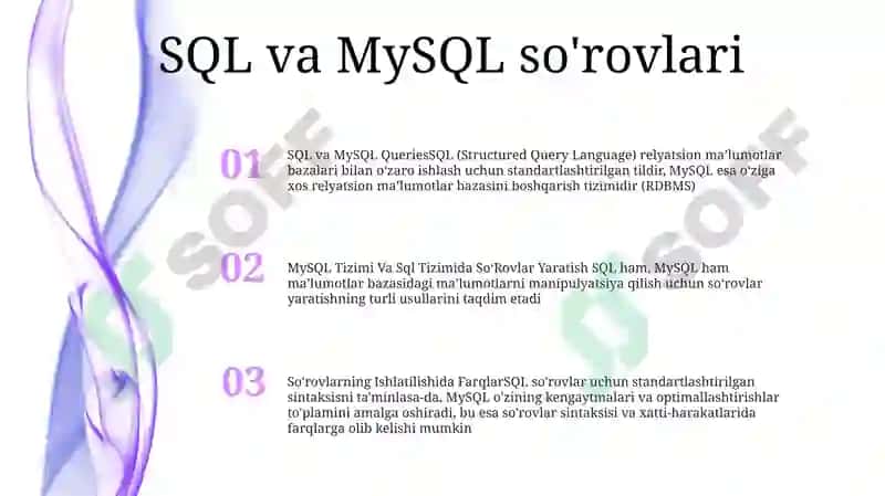 MySQL Tizimi Va Sql Tizimida So‘Rovlar Yaratish 2