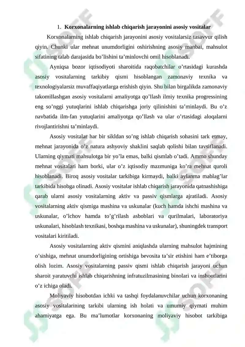 Asosiy vositalar harakati hujjatlashtirish 2