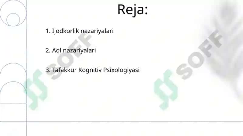 Tafakkur borasidagi psixologik nazariyalar 2