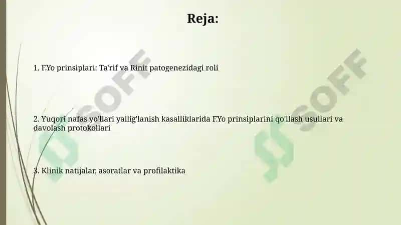 Yuqori nafas yo’llari yallig’lanish kasalliklarida (rinit) F. Yo tamoillari 2