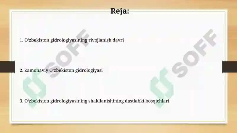 O'zbekistonda gidrologiyaning shakllanish bosqichlari 2