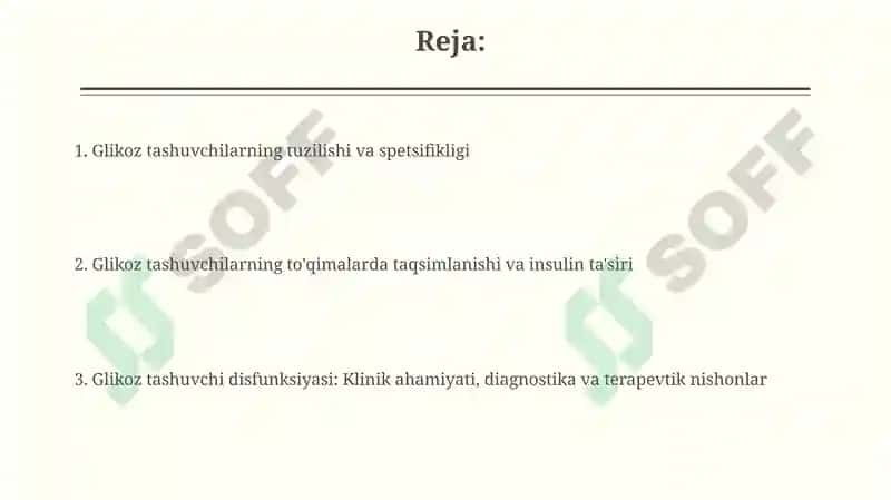Glyukozatashuvchilariningtuzilishi,spetsifikligi,klinikahamiyati 2