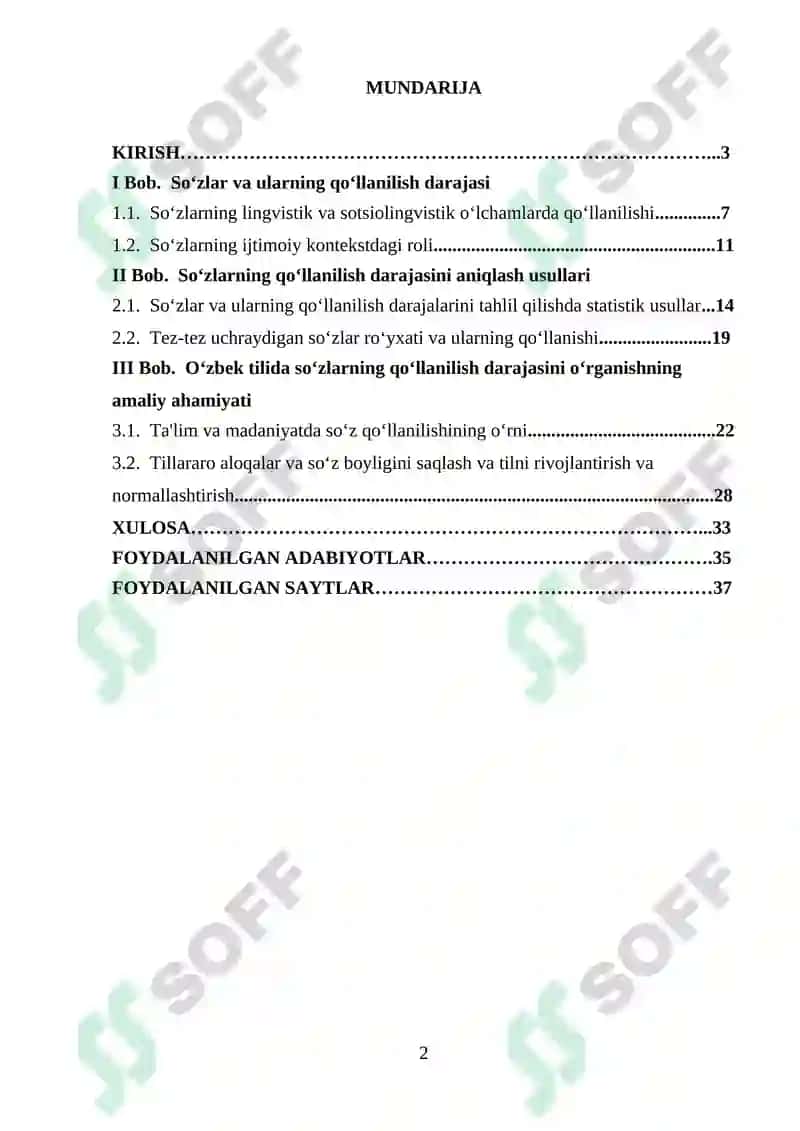 "Oʻzbek tilida soʻzlarning qoʻllanilish darajasiga koʻra turlari" 2