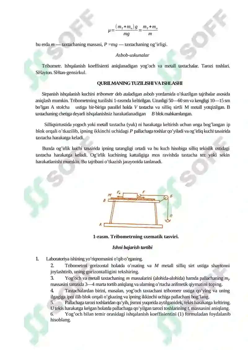 Sirpanish ishqalanish koeffitsiyenti 2
