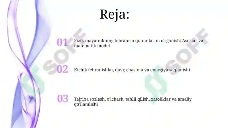 Prujinali mayatnikni tebranish qonunlarini organish 2