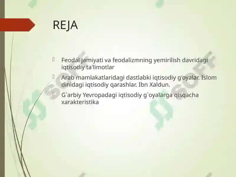 Feodal jamiyati va uning yemirilishi davridagi iqtisodiy qarashlar 2