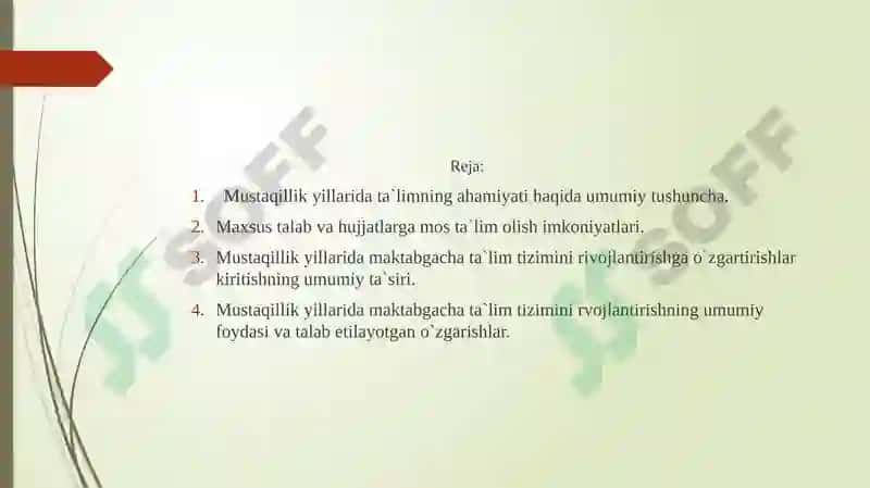Mustaqillik yillarida maktabgacha ta`lim tizimini rivojlantirish tamoyillari va asosiy yo`nalishlari 2