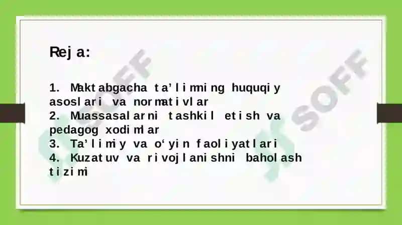 Maktabgacha ta’limni tashkil topishi 2