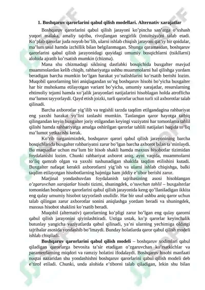 Boshqaruv qarorlarini qabul qilish 2