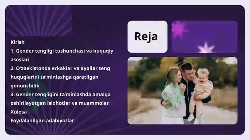 Erkak va ayollarning teng huquq va imkoniyatlarini ta’minlashga qaratilgan qonunchilik yo‘nalishlari 2