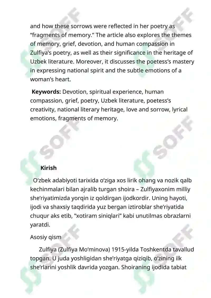Zulfiyakhonimning Xotiram Siniqlar 2