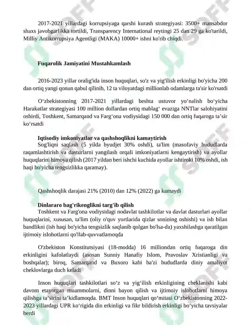 O'zbekistonda ijtimoiy sohada amalga oshirilayotgan o'zgarishlar mazmuni va mohiyati 2