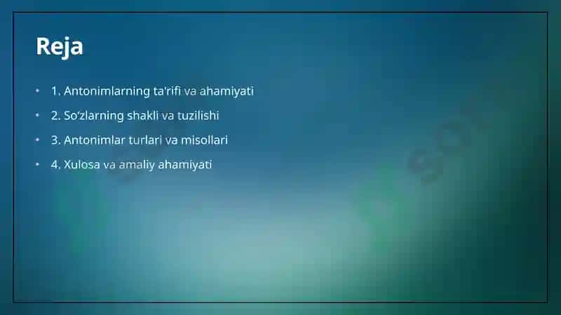 Soʻzlarning shakli va tuzilishi 2