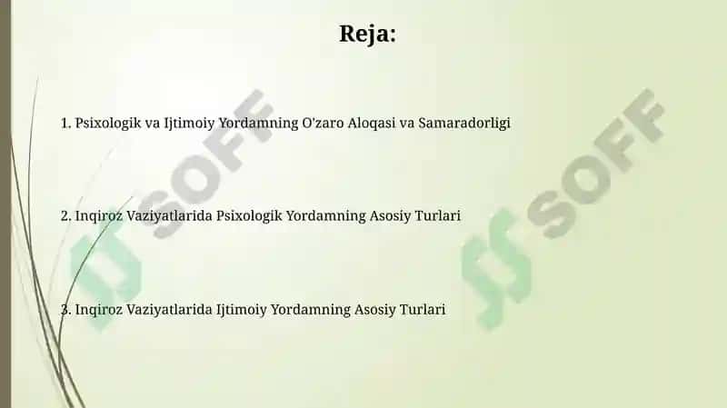 Inqirozli vaziyatlarda pisixolagik va ijtimoiy yordamning asosiy turlari 2
