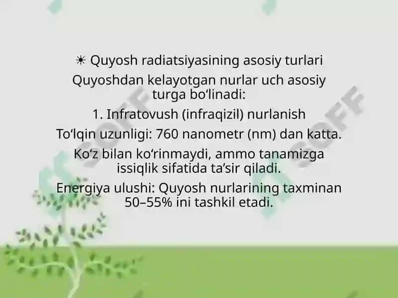 Quyosh radiatsiyasi va uning gigiyenik ahamiyati 2