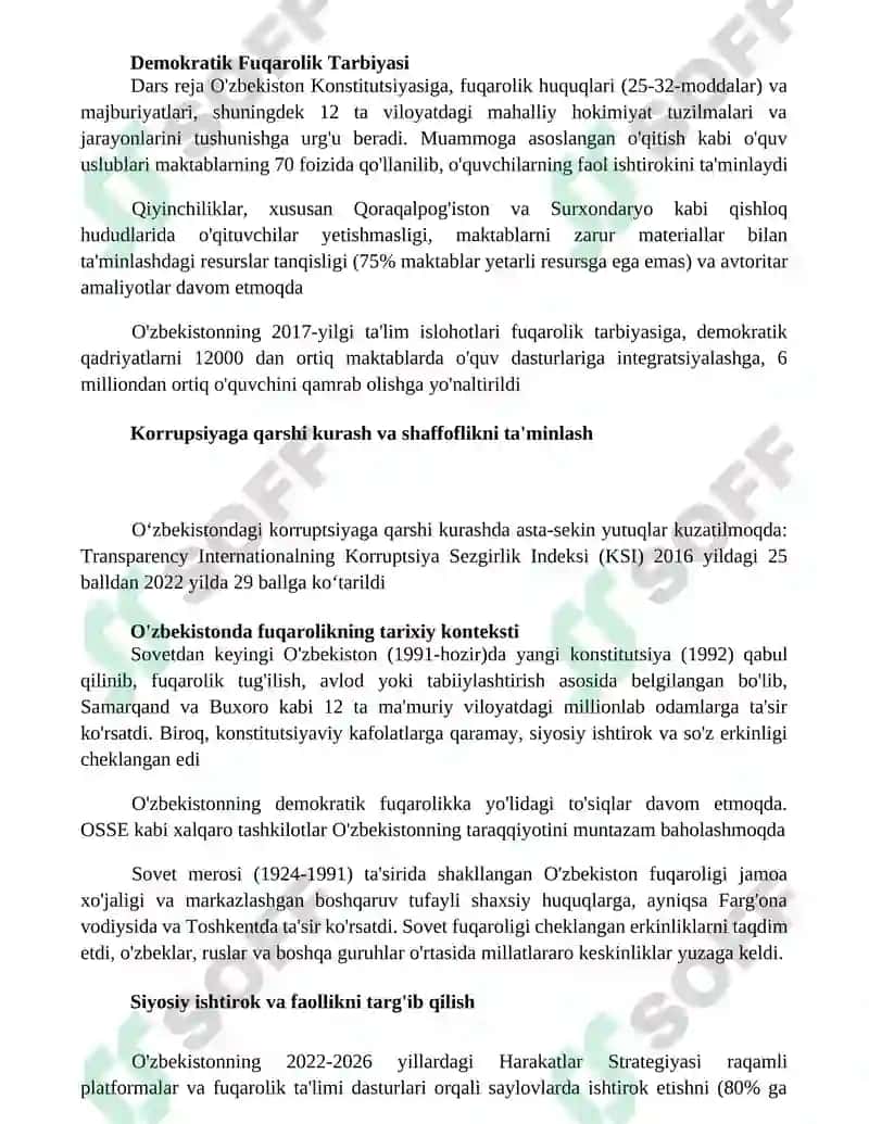 Demokratik islohotlar va fuqarolik jamiyatini mustahkamlash 2