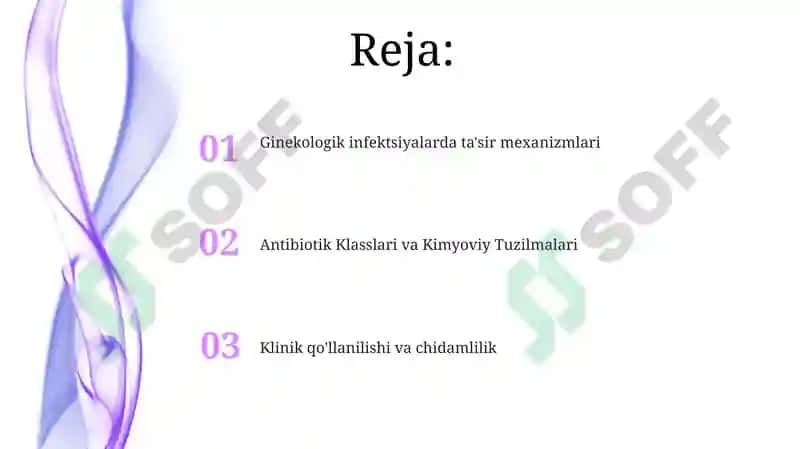 Ginekologik kasaliklarda Antibiotik dorilarning kimyoviy tarkibi va tasiri 2