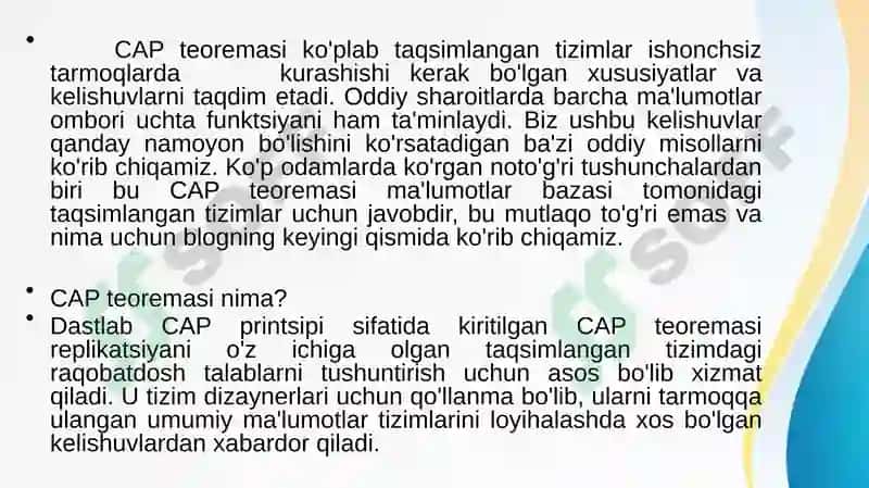 CAP teoremasi 2