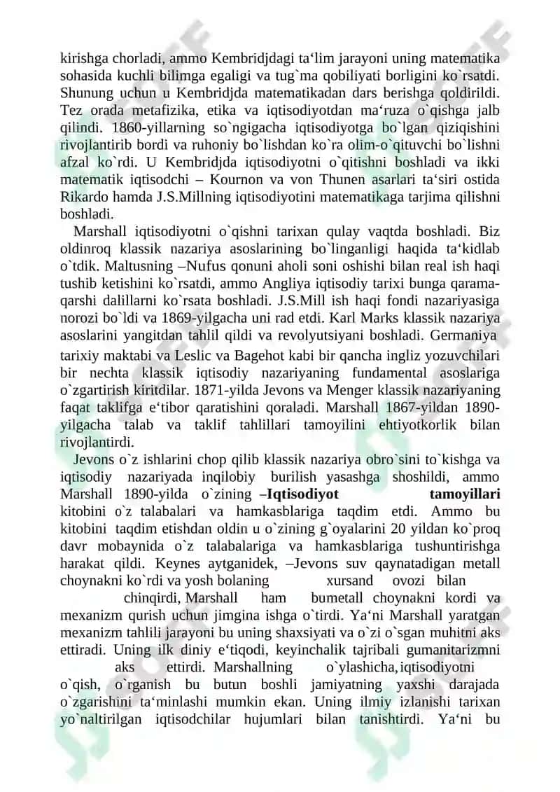 Neoklassik maktab iqtisodiy qarashlari. Keyns va keynschilik ta`limoti. Monetarizm 2