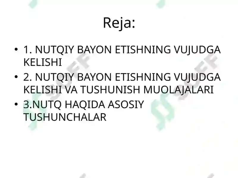 NUTQIY BAYON ETISHNING VUJUDGA KELISHI VA TUSHUNISH MUOLAJALARI 2