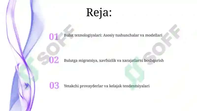 Bulut texnologiyalari: Ta'rif va xizmat ko'rsatish modellari 2