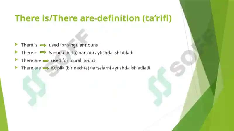 There is/There are (Bor/Mavjudbo’lish) 2