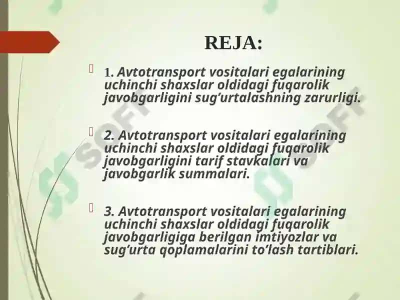 Avtotransport vositalari egalarining uchinchi shaxslar oldidagi fuqarolik javobgarligini sug’urtalash 2