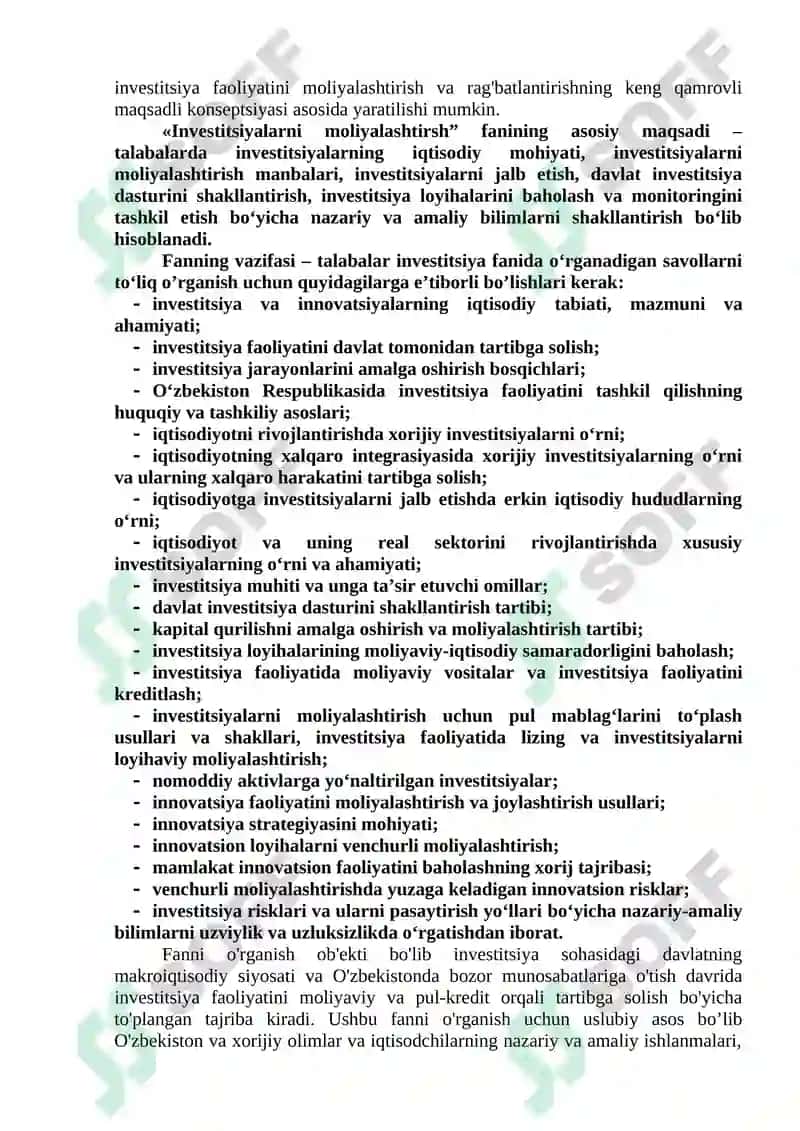INVESTITSIYALARNING IQTISODIY MAZMUNI VA MOHIYATI 2