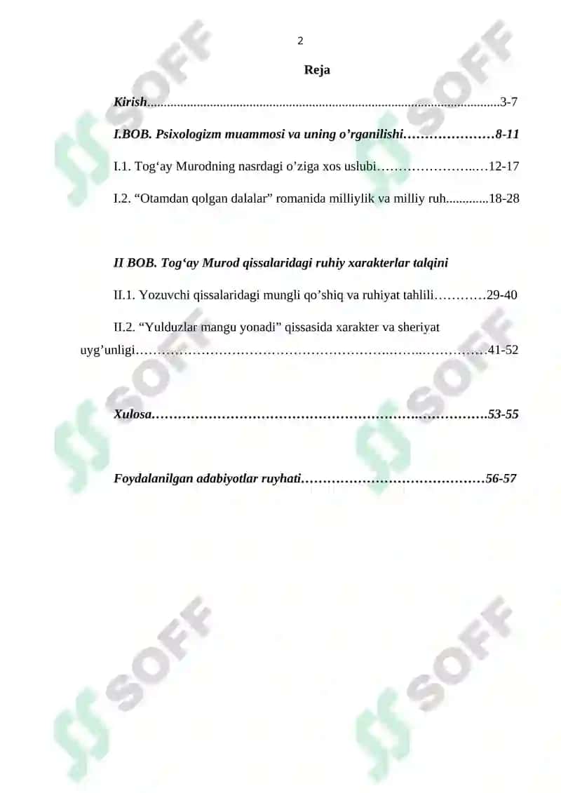 “Hozirgi o’zbek nasrida psixologizm” (Tog’ay Murod nasri misolida) 2