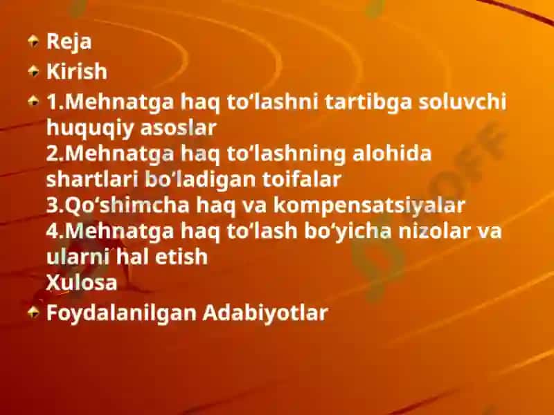 Mehnatga Haq To‘lashning Alohida Shartlari 2