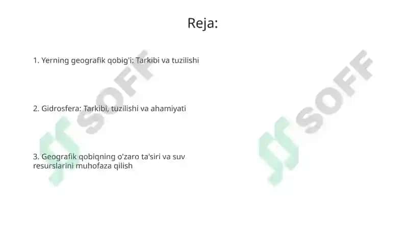 Yerning geografik qobig‘i. Gidrosfera 2