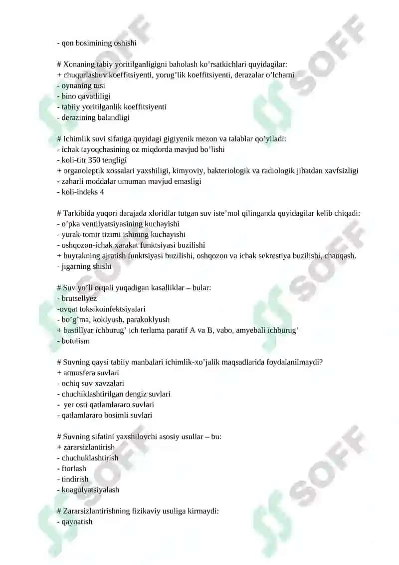 Gigiyena – profilaktika yo’nalishidagi asosiy tibbiy fan 2