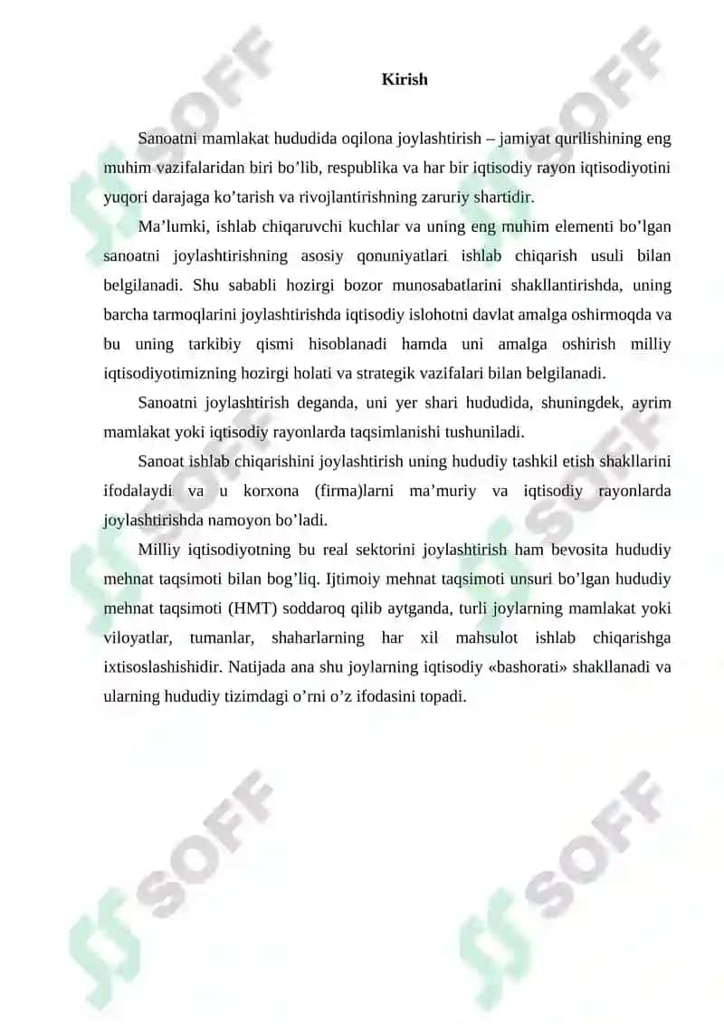 Sanoatni joylashtirish tamoyillari 2