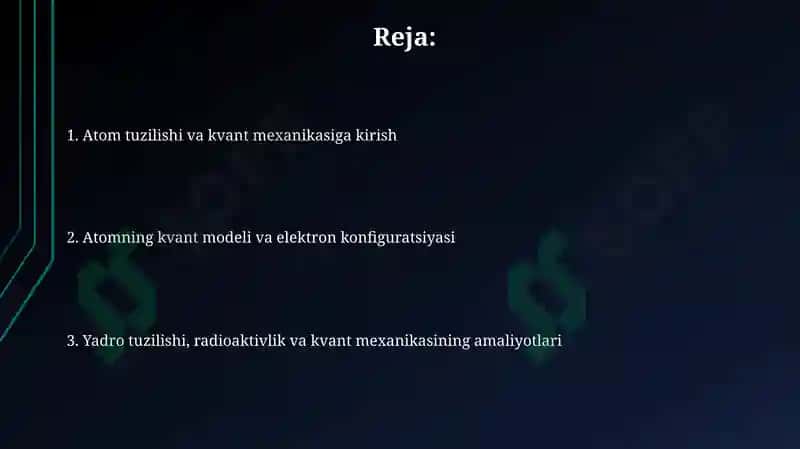 Atom tuzilishi nazariyasi va kvant mexanikasi 2