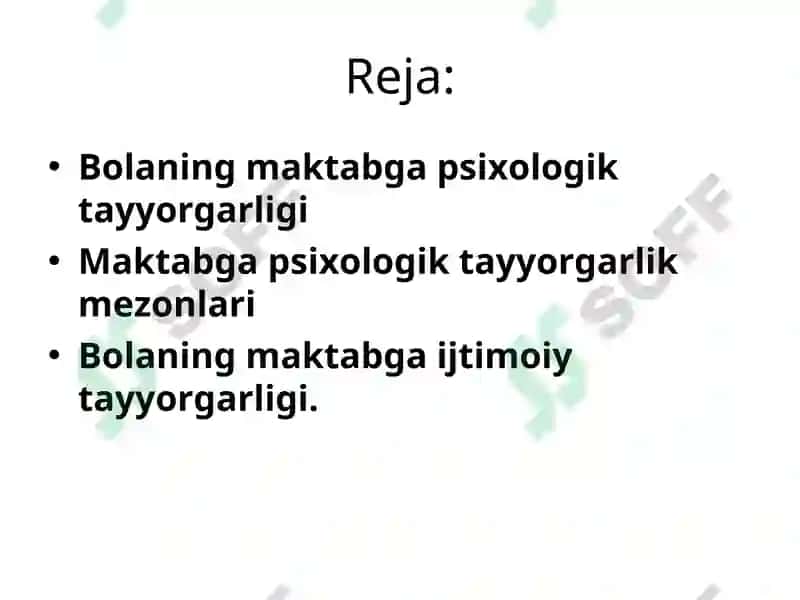 Bolalarning maktab ta’limiga tayyorlashda ijtimoiy-psixologik tayyorgarligi mavzusidagi TAQDIMOTI 2