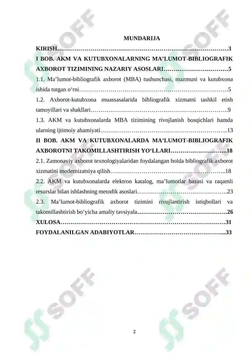 AKM va kutubxonalarning MBA (ma'lumot bibliografik axborot)tashkil etish va takomillashtirish 2