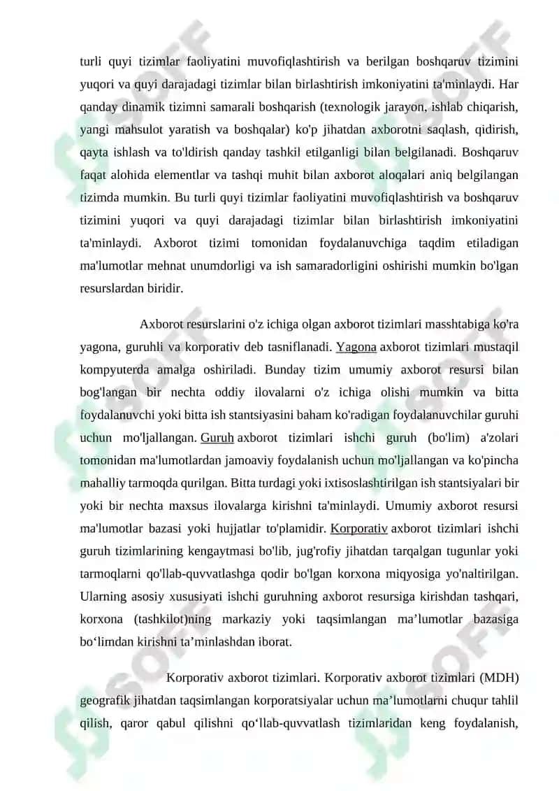 Axborot tizimlari va ularning boshqaruvdagi roli 2