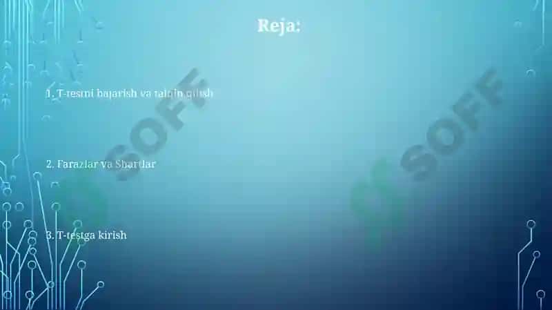 T-testni bajarish va talqin qilish 2