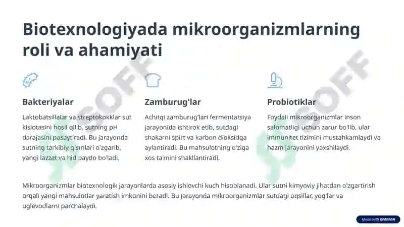 Sut va sut mahsulotlarini qayta ishlash mikroorganizmlari 2