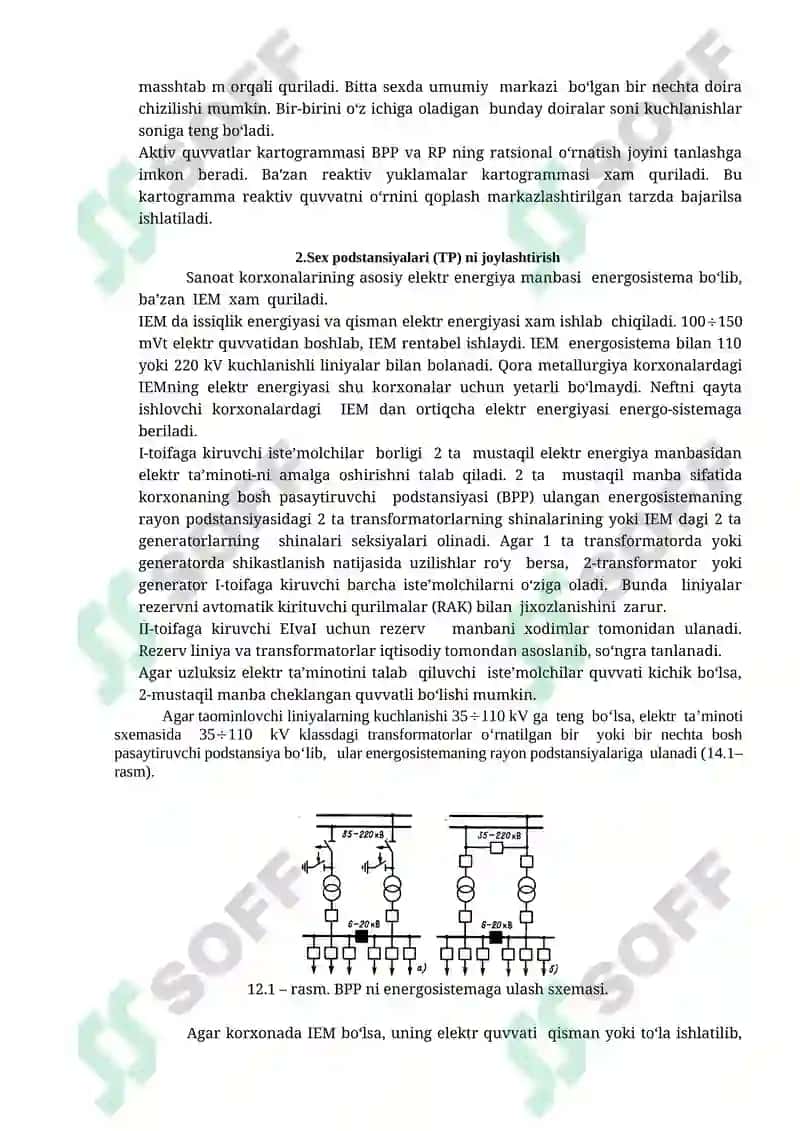 Sex podstantsiyalari (TP) transformatorlarini tanlash 2