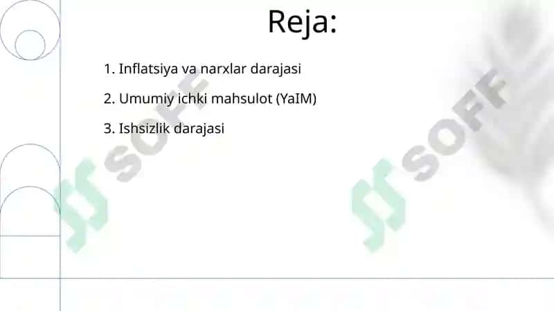 Milliy iqtisodiyot asosiy ko'rsatkichlari 2