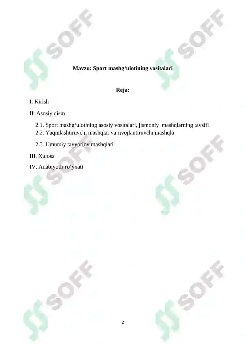 Sport mashg‘ulotining vositalari 2
