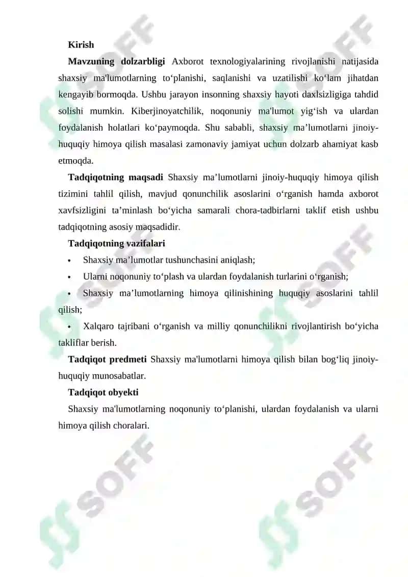 SHAXSIY MA'LUMOTLARNI JINOIY-HUQUQIY HIMOYA QILISH 2