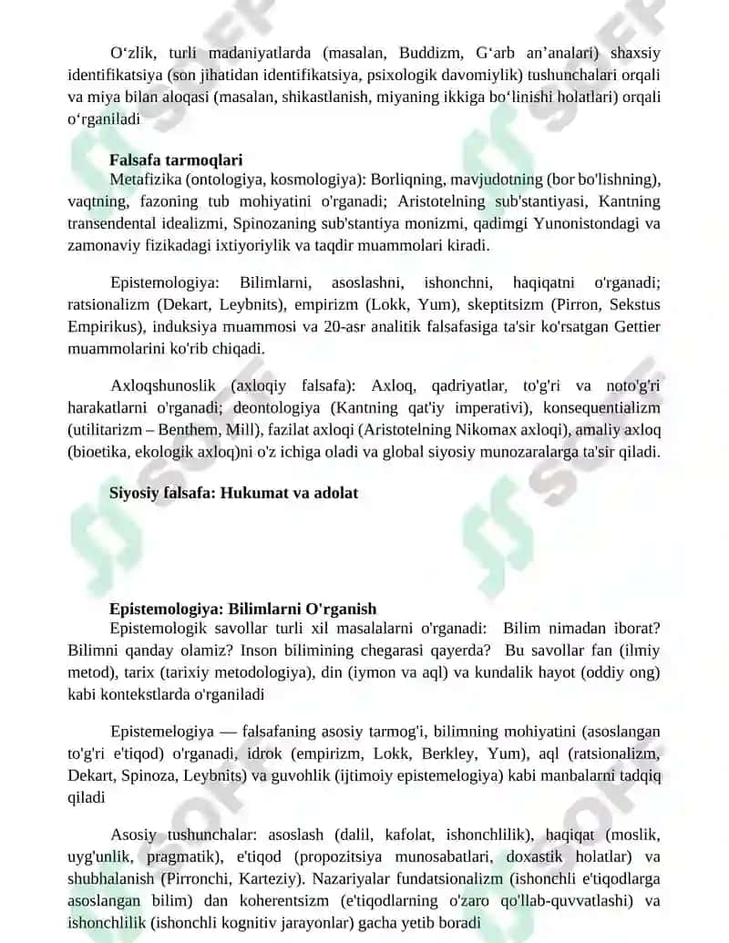 Falsafaning asosiy tushunchalari va predmeti 2